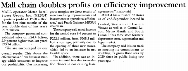 Mall chain doubles profits on efficiency improvement