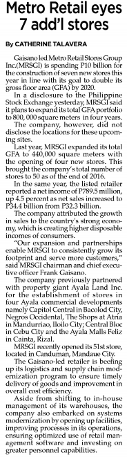 Metro Retail eyes 7 addl stores