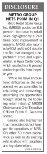 Metro Group nets P90M in Q1