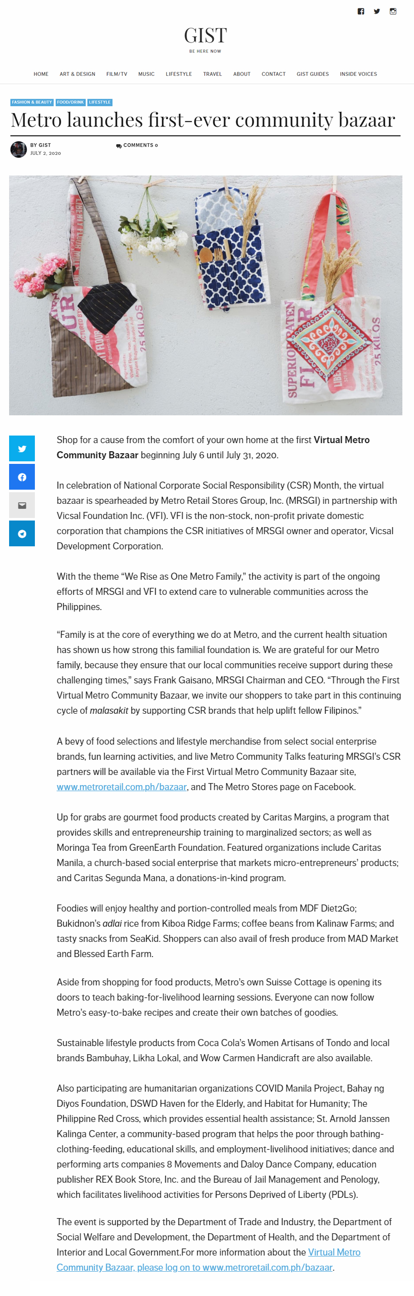 July 2 2020 Metro launches first ever community bazaar