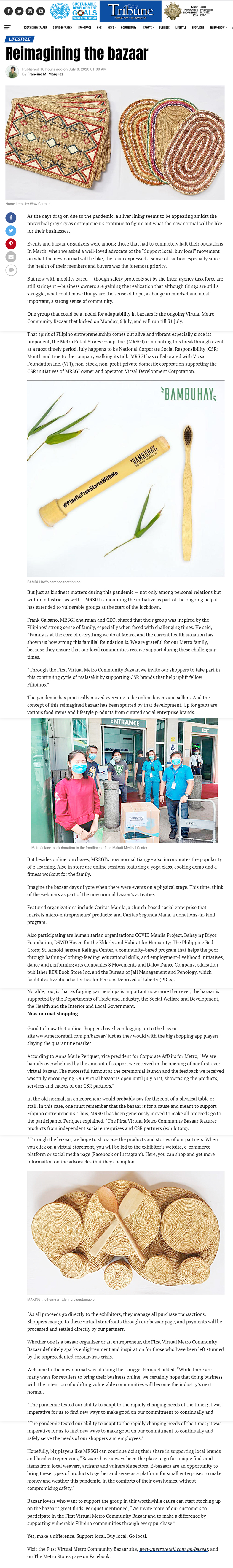 July 8 2020 Reimagining the bazaar Daily Tribune