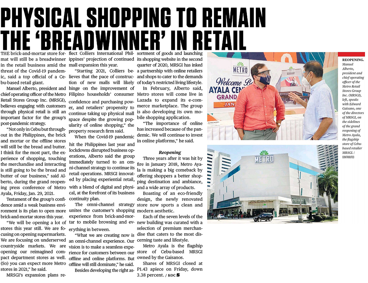 February 1 2021 Physical shopping to remain the breadwinner in retail Sun Star Cebu