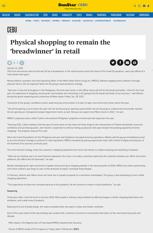 January 31 2021 Physical shopping to remain the breadwinnerin retail Sun Star Networkwww.sunstar.com.ph