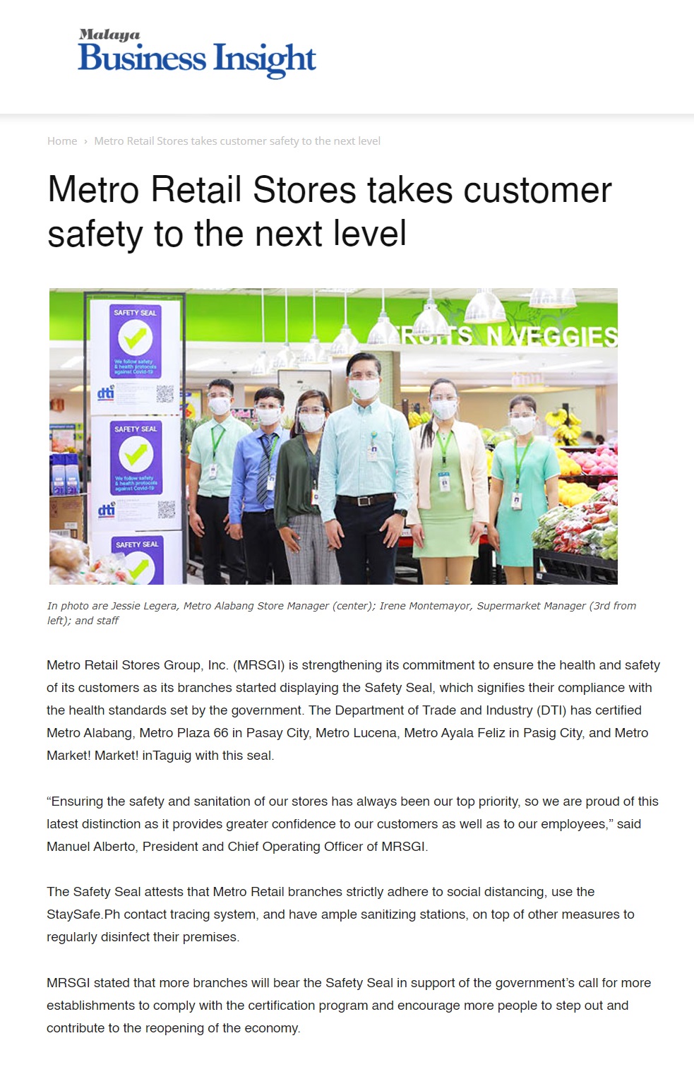 June 29 2021 Safety Seal Malaya Business Insight