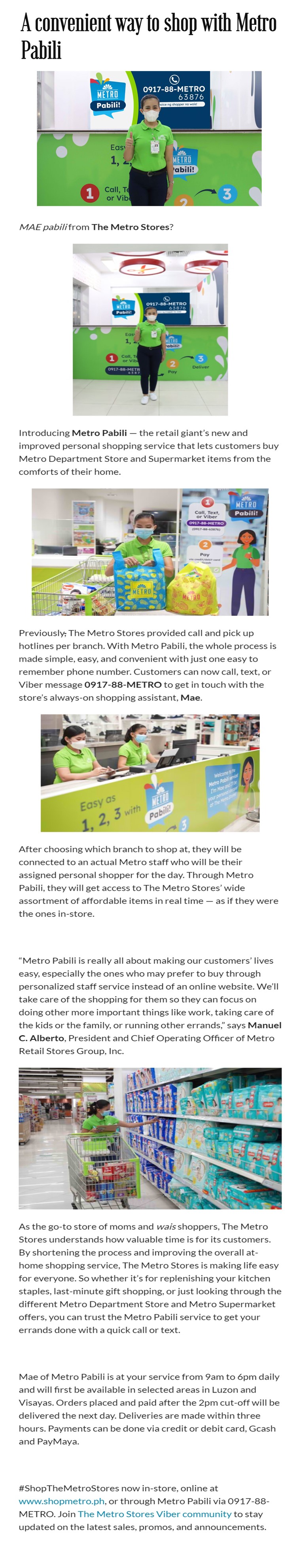 A convenient way to shop with Metro Pabili Stef The Momma