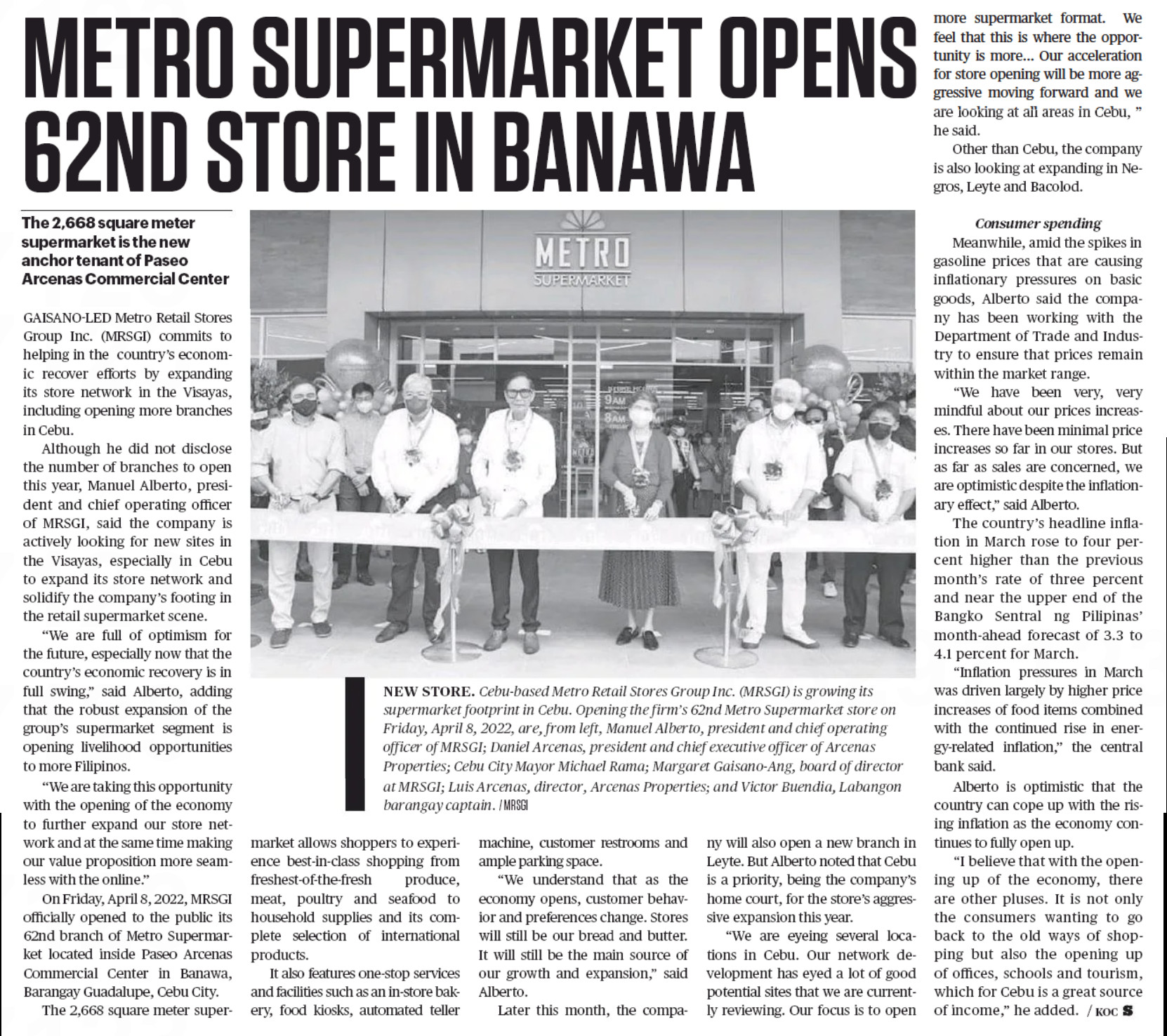 Metro Supermarket opens 62nd store in Banawa SunStar Cebu